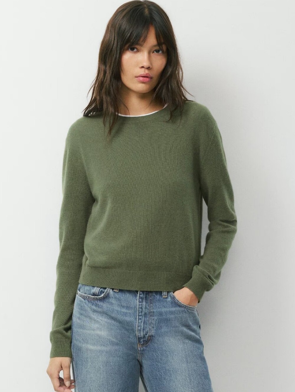 LOFT Forest Green Crewneck Sweater Size Xs
